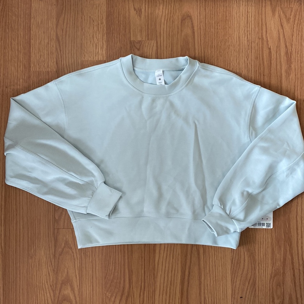 ❤️ Lululemon Perfectly Oversized Cropped Crew Softstreme in Ocean Air Size 2 NWT